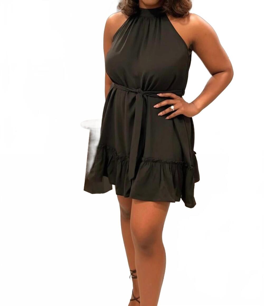 NEW GLAM lina mini dress in black